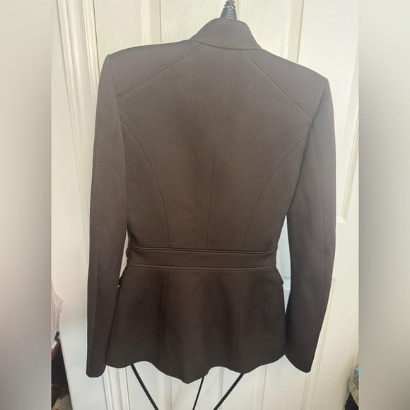 BALENCIAGA Black/Brown Wool Twill Blazer Jacket - Picture 10 of 12